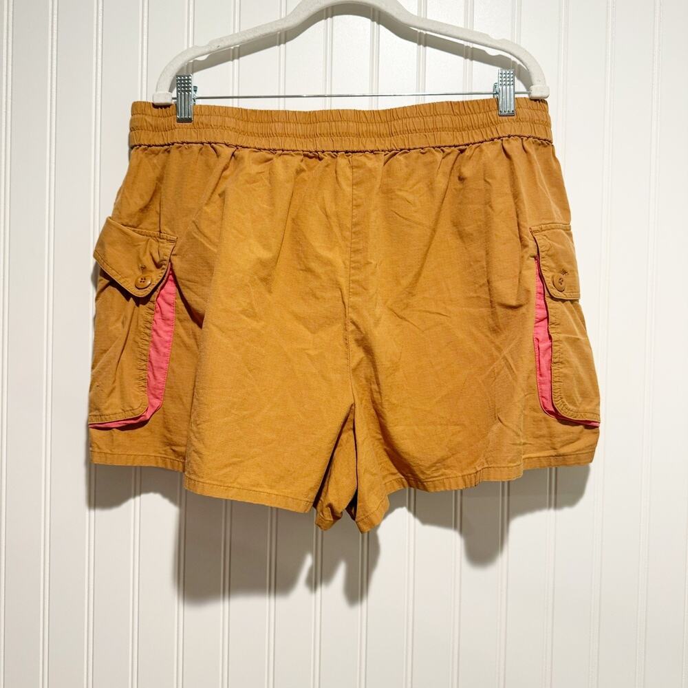 J Crew Tan Pink Pull On Cargo Shorts Hiking Gorpcore Size XXL - Picture 4 of 5